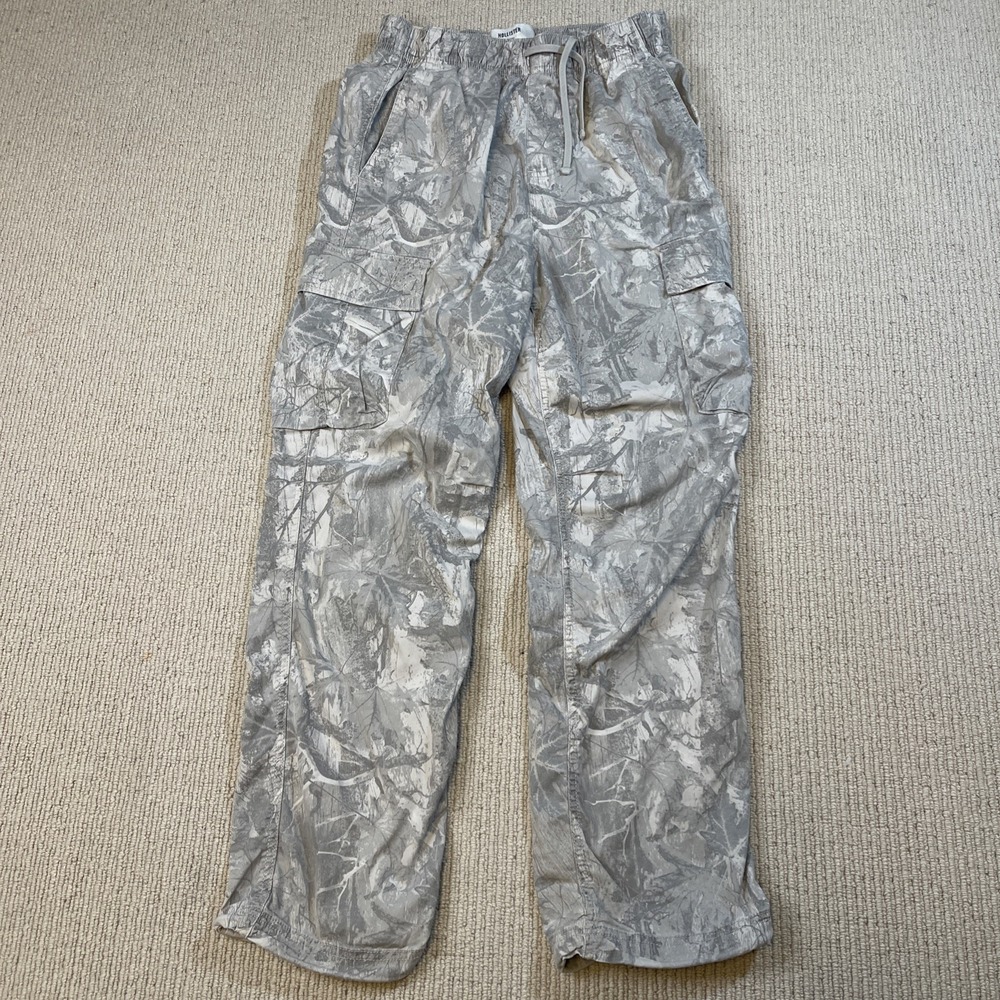 Hollister Men's XS Baggy Pull-On Camo Utility Pants  Cargo Outdoor Lightweight